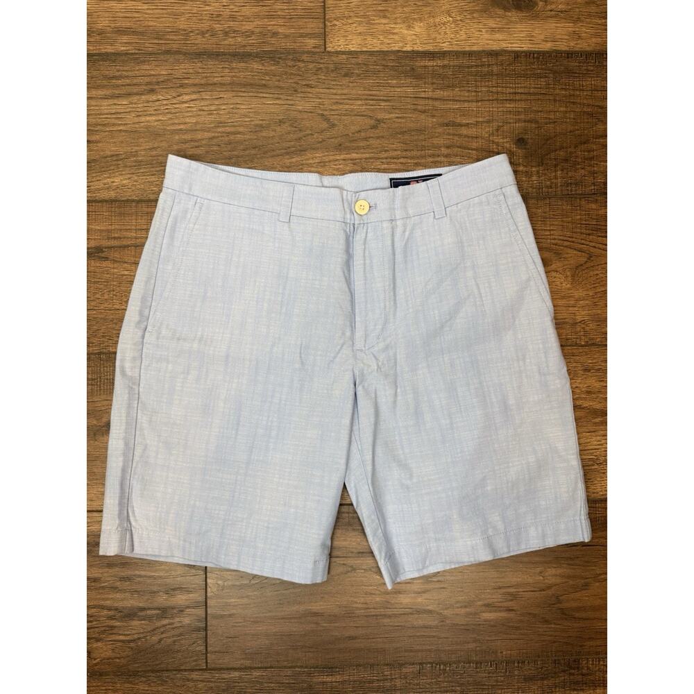 Vineyard Vines Breaker Shorts Mens 33 Chambray Blue Chino Golf 8” Preppy Classic